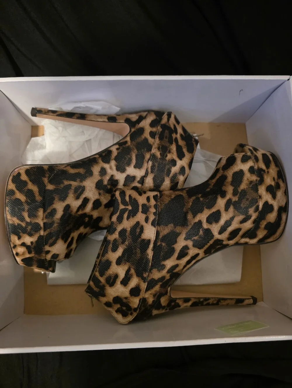 Izabella Rue Leopard Platform Stiletto Booties - Leopard Print